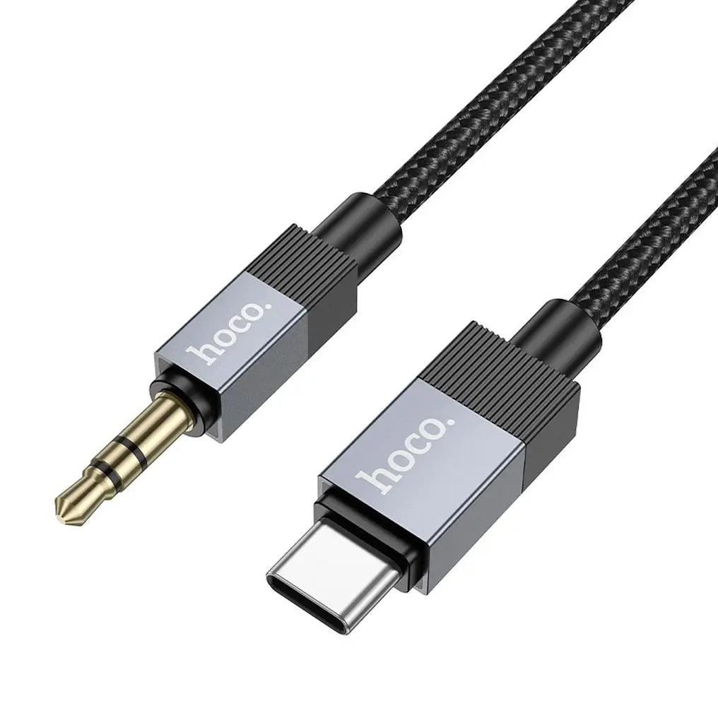 Hoco UPA32B καλώδιο ήχου AUX Jack 3.5mm (αρσενικό) σε Type-C (αρσενικό), 1μ, μαύρο