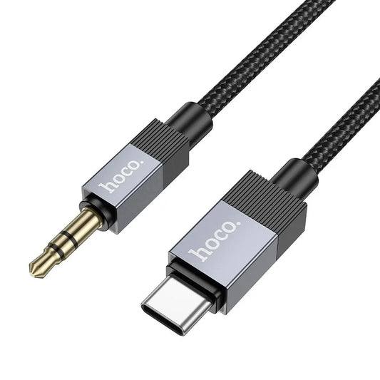 Hoco UPA32B καλώδιο ήχου AUX Jack 3.5mm (αρσενικό) σε Type-C (αρσενικό), 1μ, μαύρο