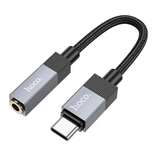 Hoco UPA32C αντάπτορας ήχου AUX Type-C (αρσενικό) σε Jack 3.5mm (θηλυκό), μαύρο