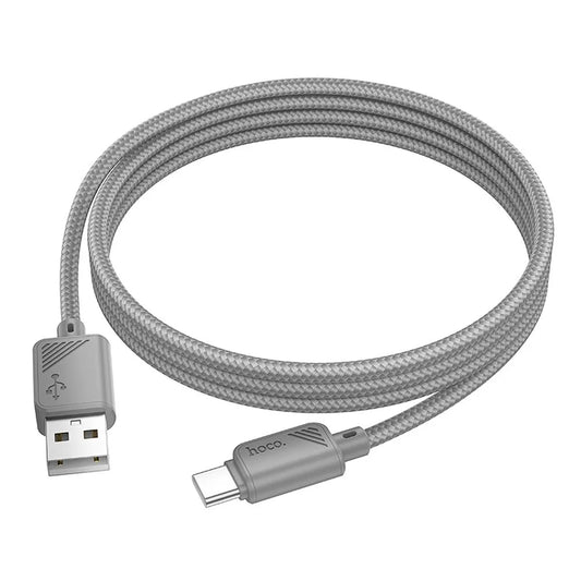Hoco X113 καλώδιο φόρτισης - δεδομένων USB‑A σε USB‑C, 3A, 1μ, γκρι