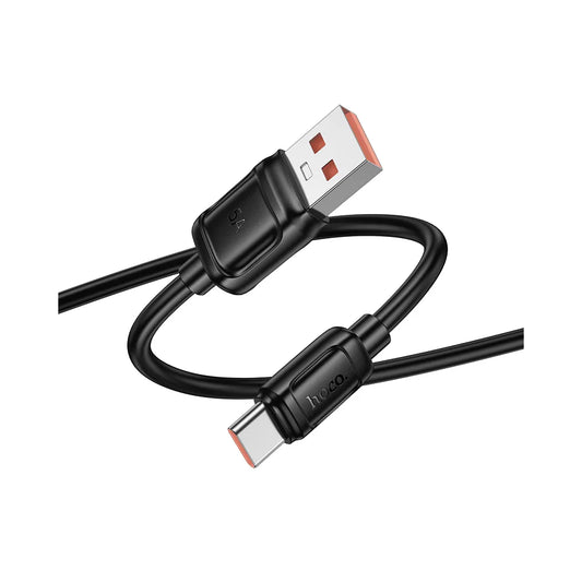 Hoco X115 καλώδιο φόρτισης - δεδομένων USB-A σε USB-C, PD, 5A, 100W, 1μ, μαύρο