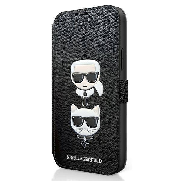Karl Lagerfeld KLFLBKP12SSAKICKCBK iPhone 12 Mini 5,4" black Book Saffiano Karl & Choupette