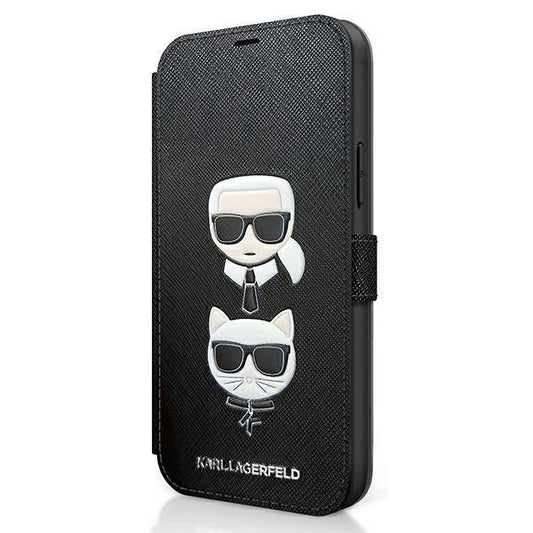 Karl Lagerfeld KLFLBKP12SSAKICKCBK iPhone 12 Mini 5,4" black Book Saffiano Karl & Choupette