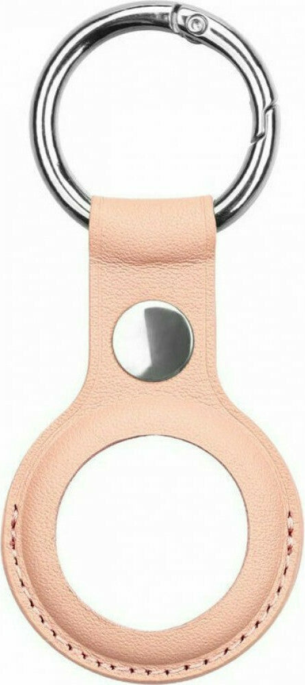 Key Ring Θήκη Μπρελόκ Δερματίνης για AirTag σε Ροζ χρώμα
