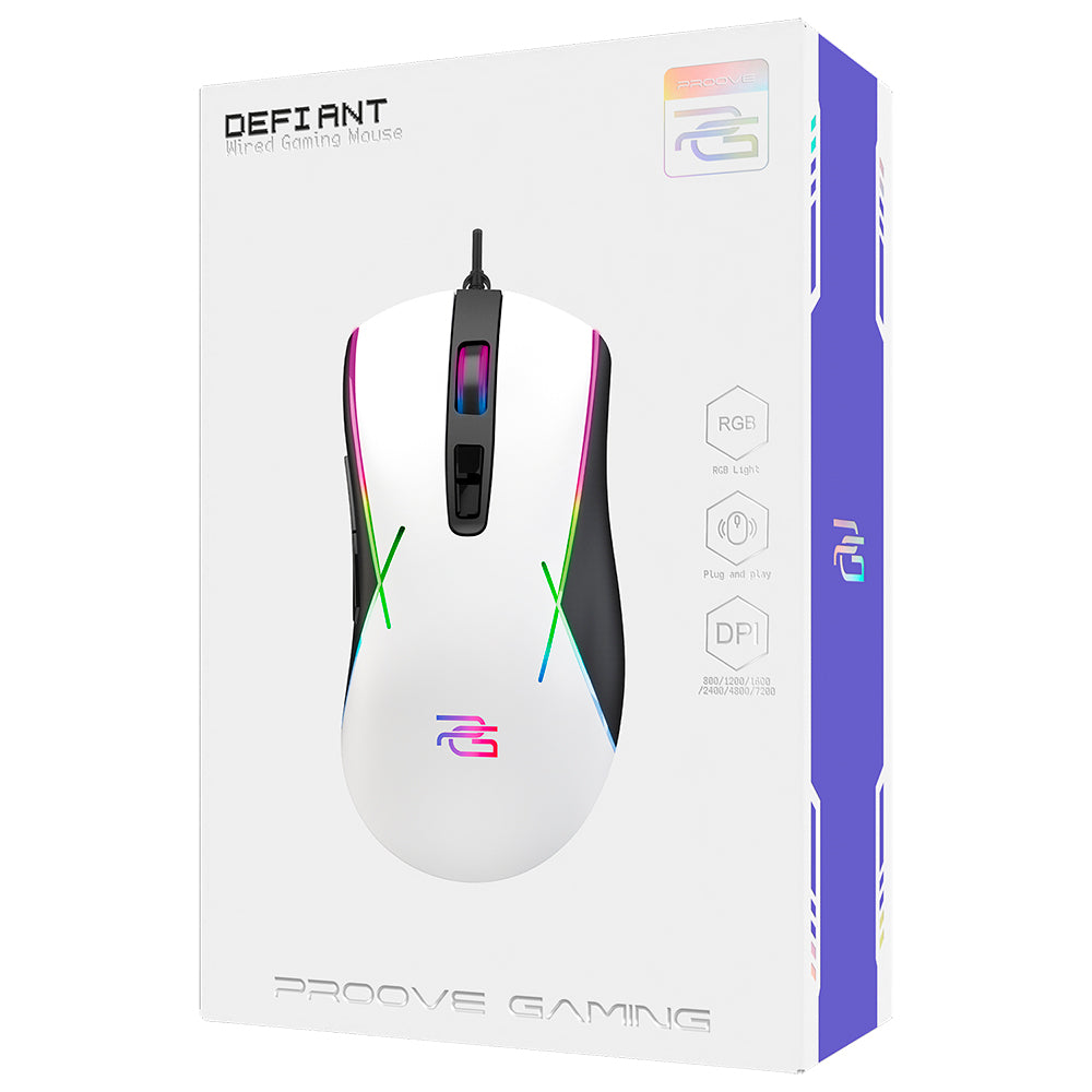 Proove Defiant gaming ποντίκι, RGB, άσπρο (CMDE00000101)