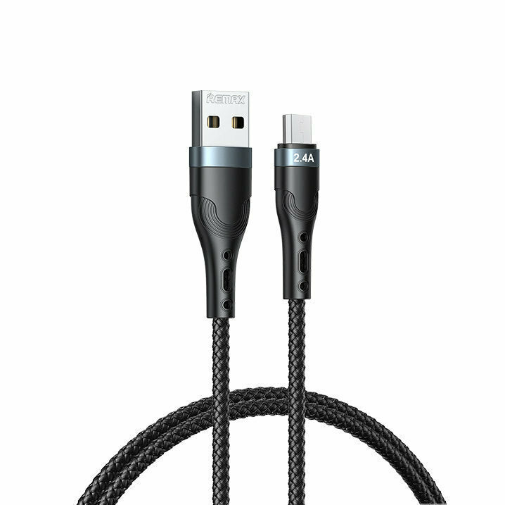 Remax RC-C006 Braided καλώδιο φόρτισης - δεδομένων USB σε Micro-USB, 1μ, μαύρο