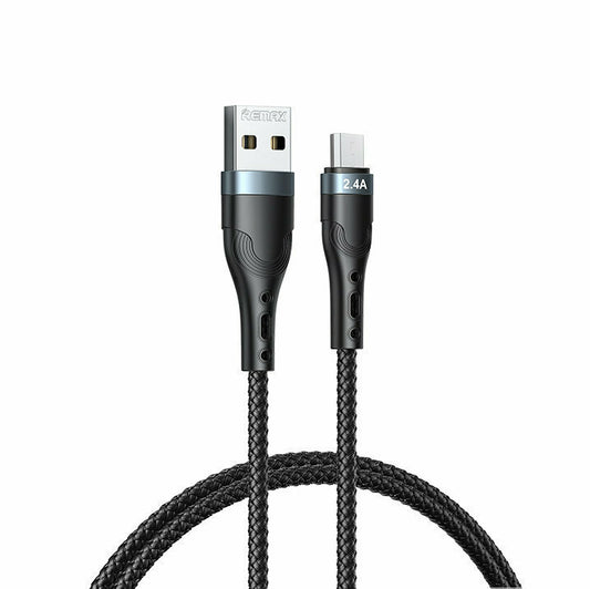Remax RC-C006 Braided καλώδιο φόρτισης - δεδομένων USB σε Micro-USB, 1μ, μαύρο