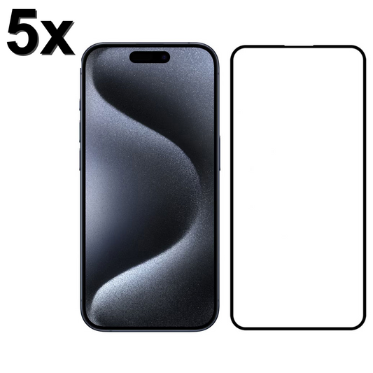 TechWave 5D Full Glue Tempered Glass for Apple iPhone 16 Pro Max black (Σετ 5 τεμαχίων - bulk)