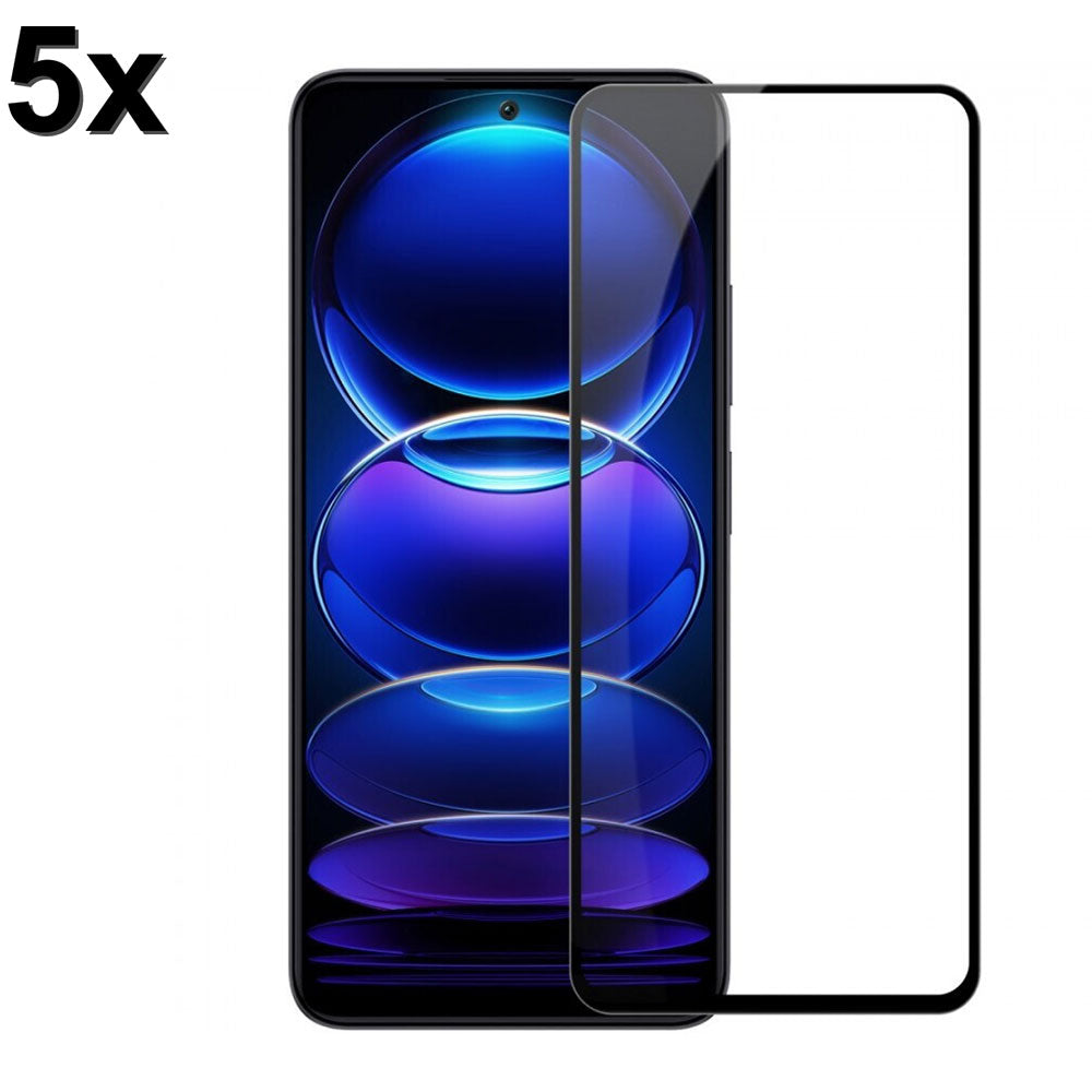 TechWave 5D Full Glue Tempered Glass for Xiaomi Redmi Note 12 Pro / 12 Pro+ black (Σετ 5 τεμαχίων - bulk)