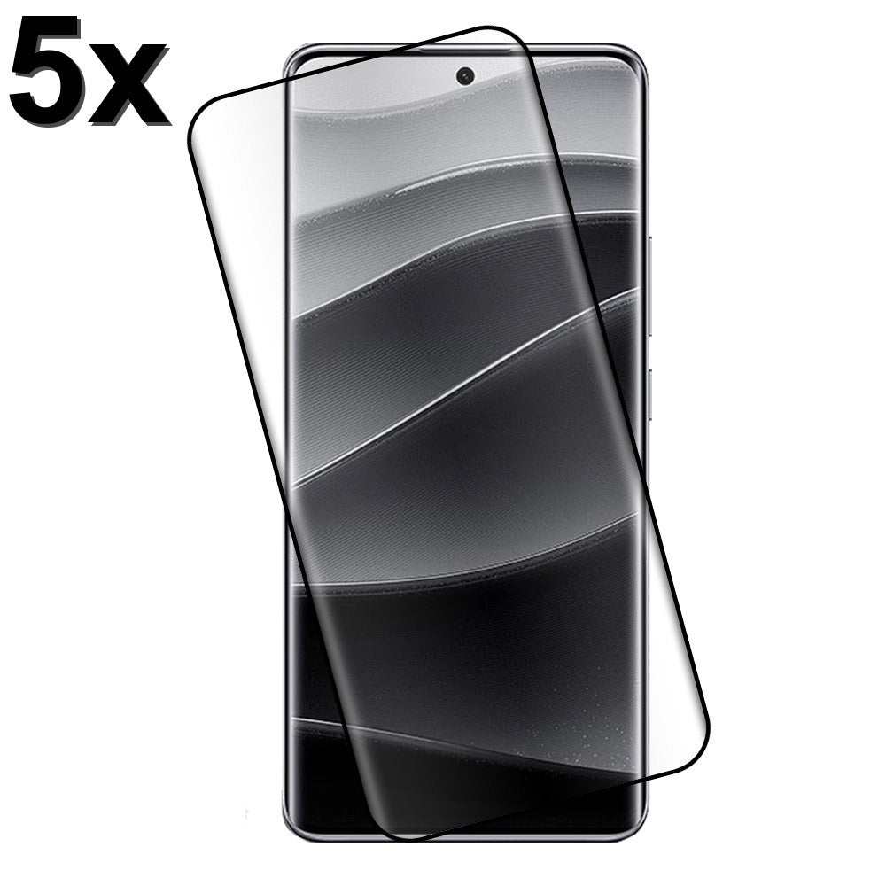 TechWave 5D Full Glue Tempered Glass for Xiaomi Redmi Note 14 4G / 5G black (Σετ 5 τεμαχίων - bulk)