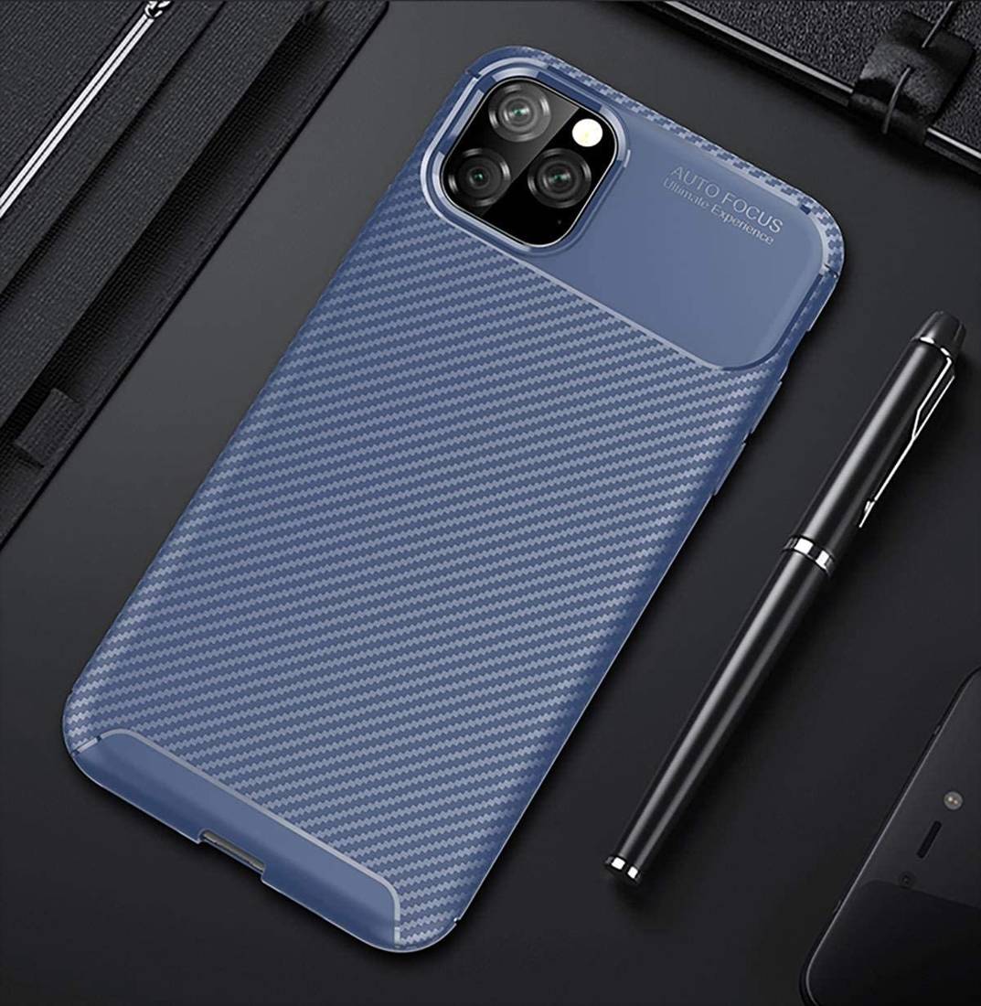 TechWave Carbon Fiber case for iPhone 12 Pro Max navy blue