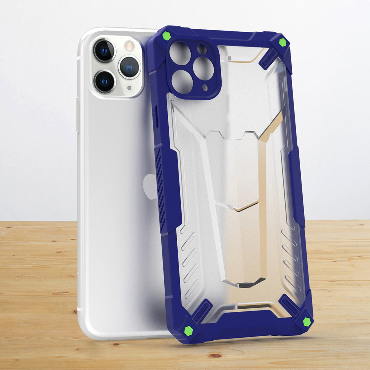 TechWave Hybrid Armor case for iPhone 13 Pro Max navy blue / lime