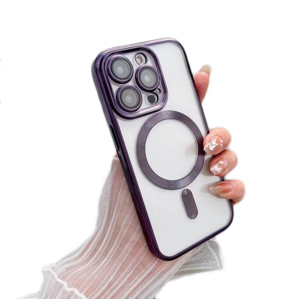 TechWave Magsafe Clear case for iPhone 15 Pro purple