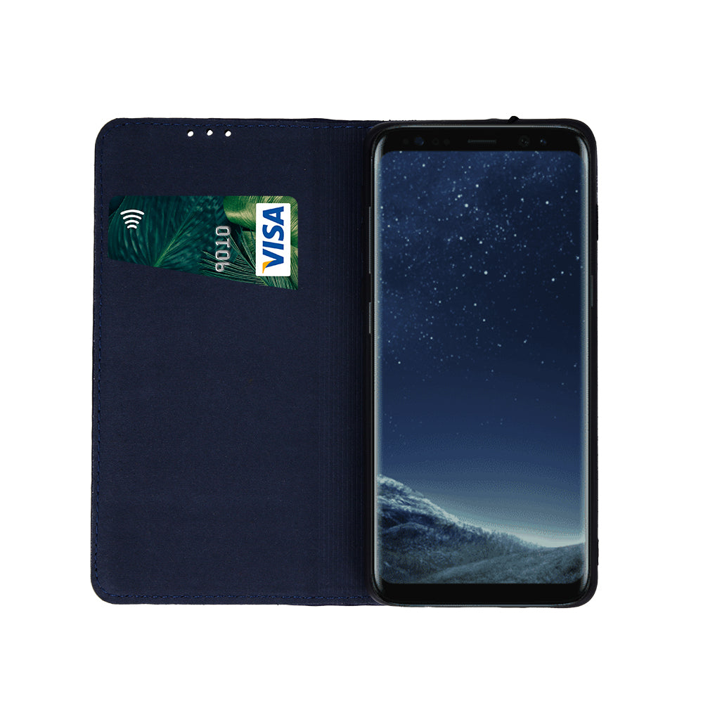 TechWave Pure Leather case for iPhone 14 Pro Max navy blue