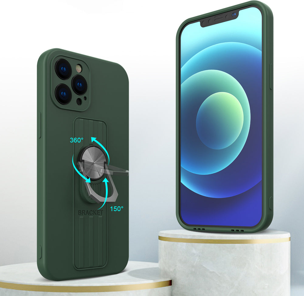 TechWave Ring Silicone case for iPhone 12 Pro Max forest green