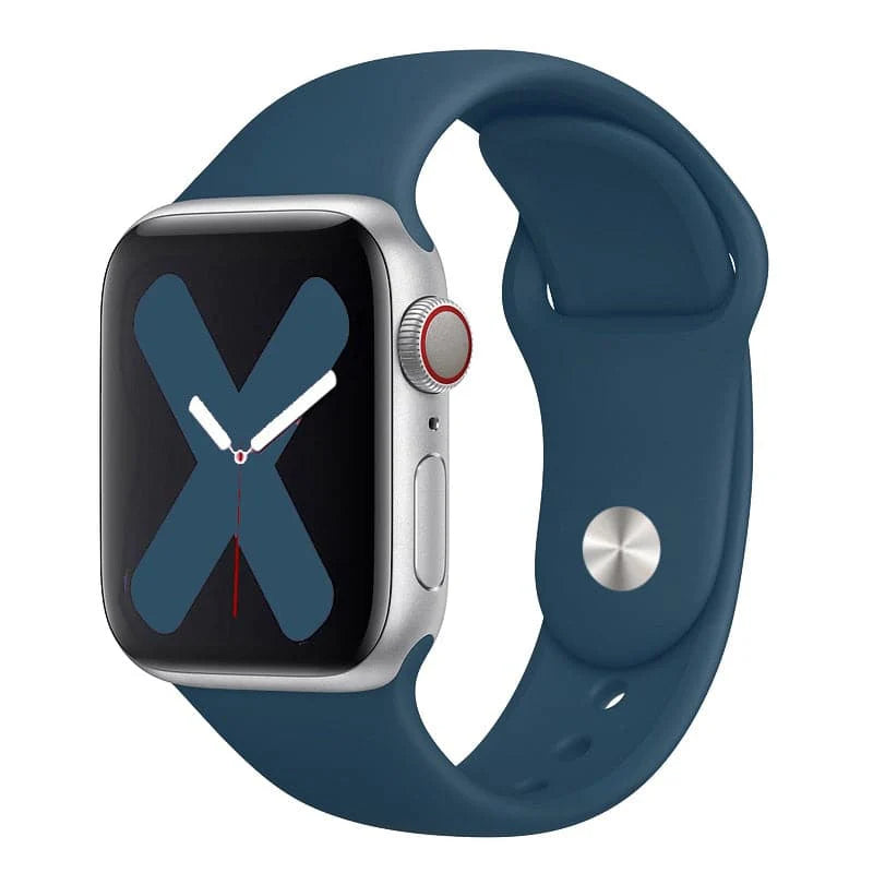 TechWave Silicone wrist band for Apple Watch 42/44/45 mm S/M size navy blue - design 02