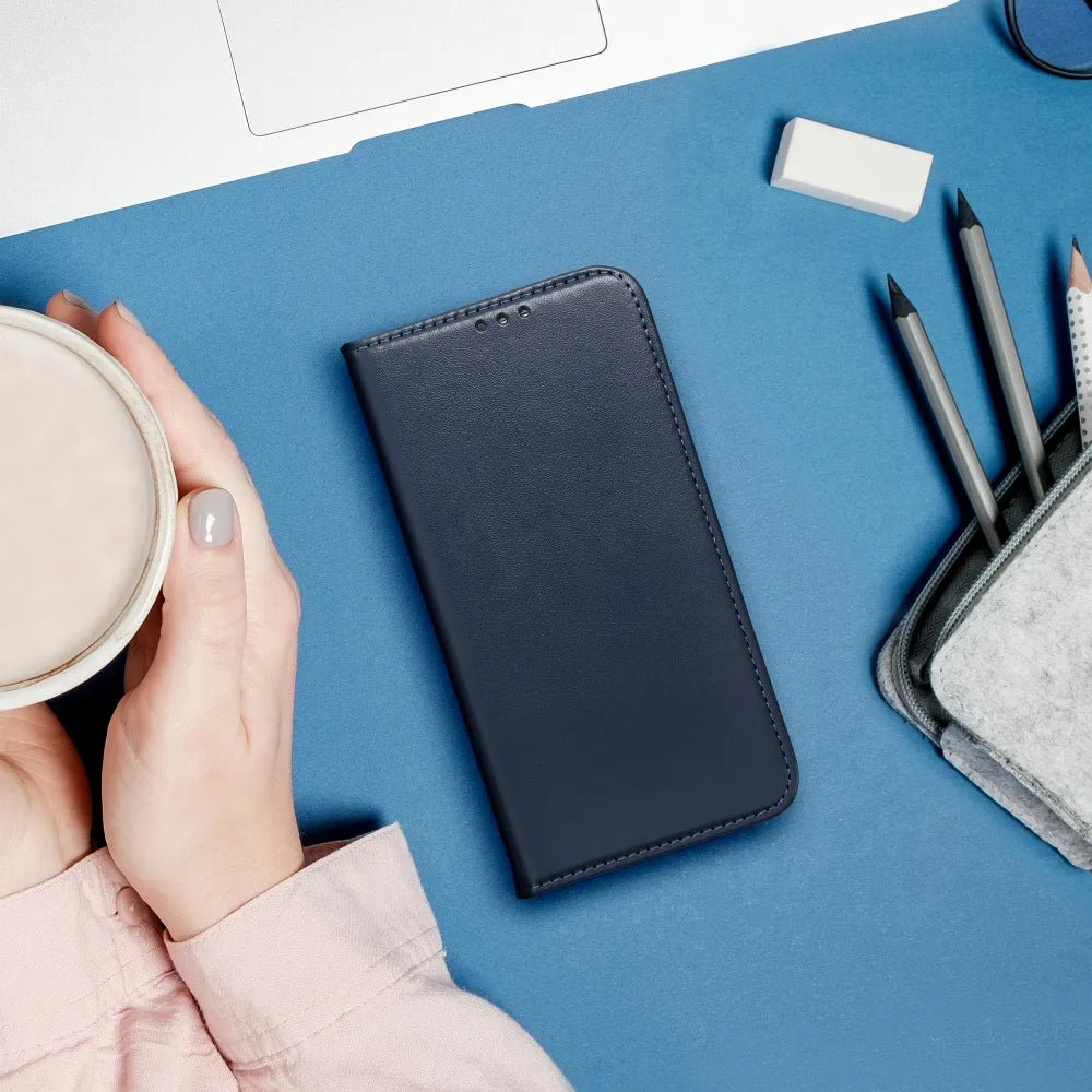 TechWave Smart Leather case for Apple iPhone 16e navy blue