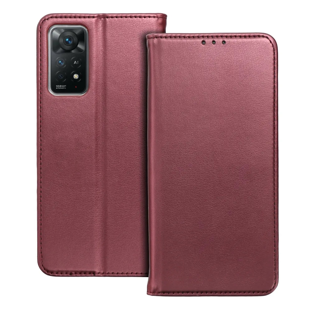 TechWave Smart Leather case for Xiaomi Redmi Note 11 Pro / 11 Pro 5G burgundy