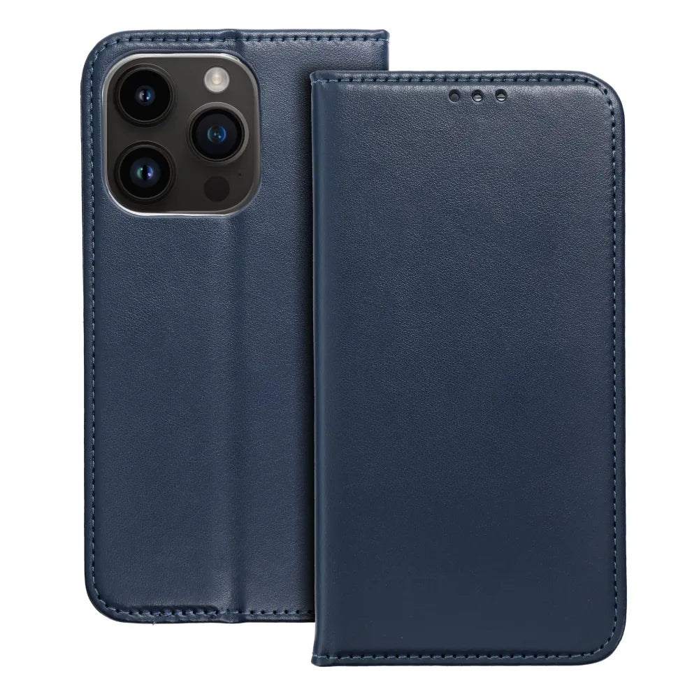 TechWave Smart Leather case for iPhone 14 Pro navy blue
