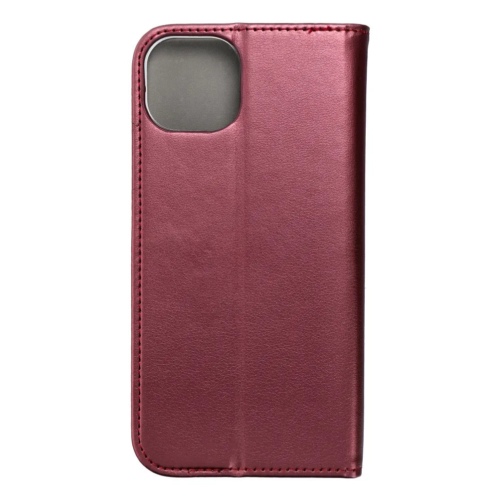 TechWave Smart Leather case for iPhone 15 Plus burgundy