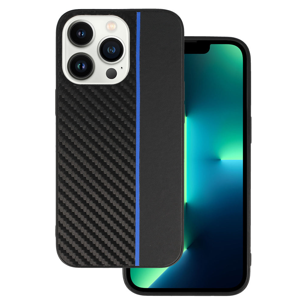 TechWave Stripe Carbon case for iPhone 13 Pro Max black - blue