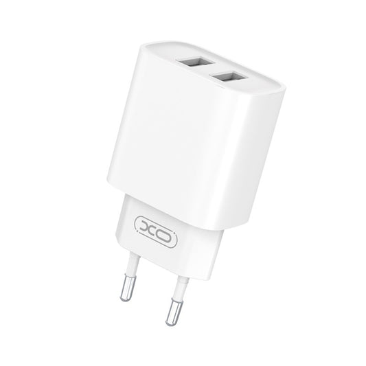 XO CE02C φορτιστής τοίχου 2.1Α 2xUSB, λευκό