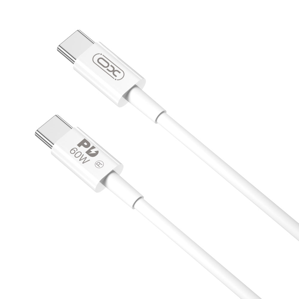 XO NB-Q190B PD καλώδιο USB-C σε USB-C, 2,0μ, 60W, λευκό