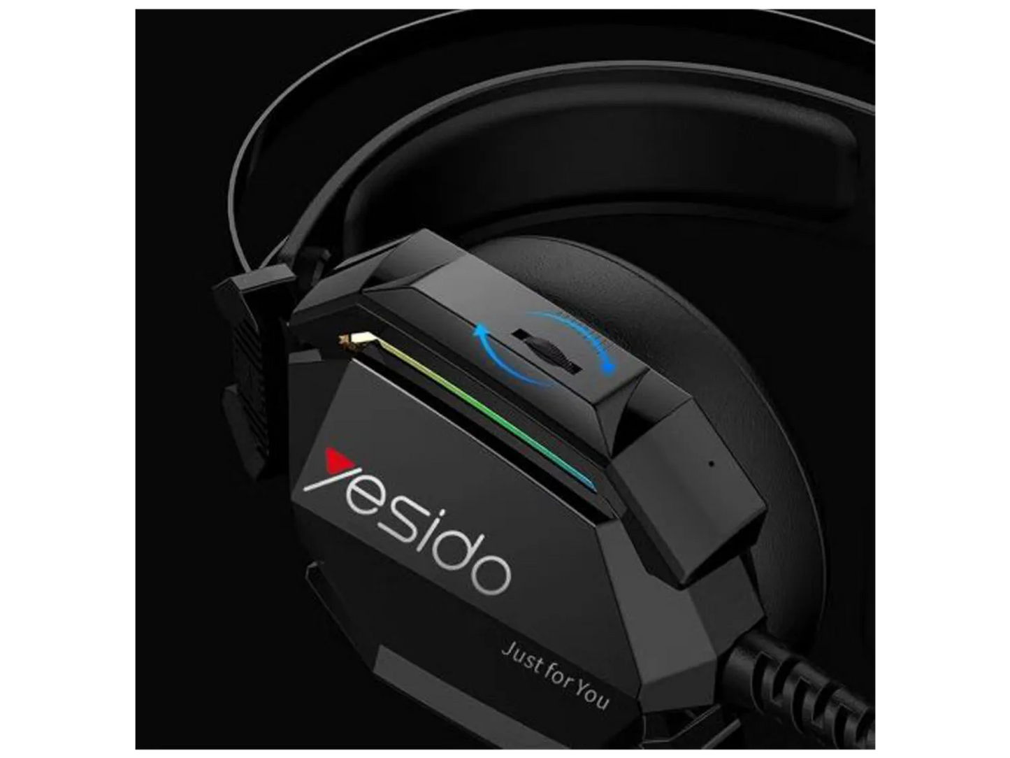Yesido EK03 gaming ενσύρματα ακουστικά, Jack 3.5mm+USB, μικρόφωνο, LED, μαύρα
