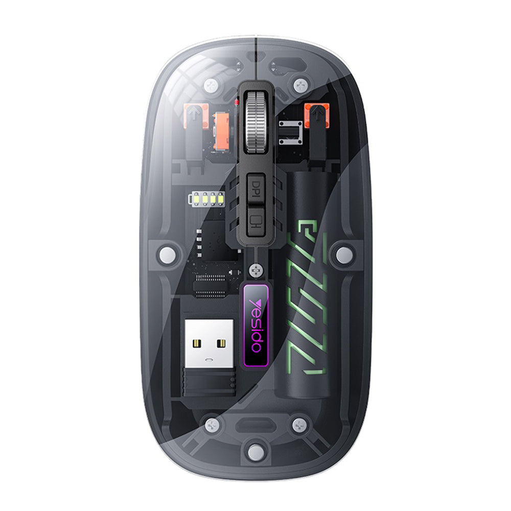 Yesido KB29 ασύρματο ποντίκι, Dual Mode, BT+2.4G, 800/1200/1600DPI, 400mAh, μαύρο