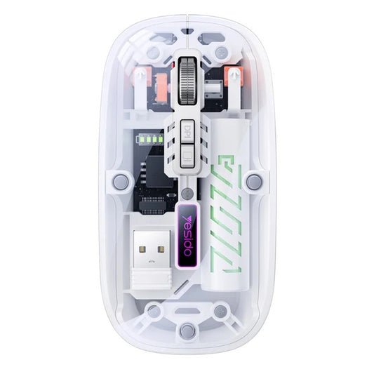 Yesido KB29 ασύρματο ποντίκι (Type‑C), Bluetooth + 2.4G, 800/1200/1600 DPI, 400mAh, λευκό